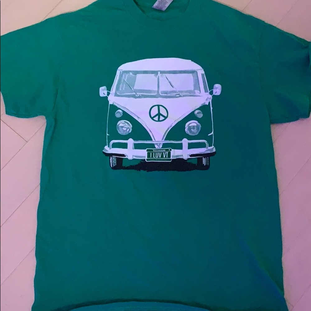 green VT shirt